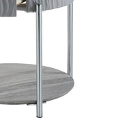 Yukino - End Table - Gray High Gloss & Chrome - R&R Furniture Gallery (Fountain Valley, CA)