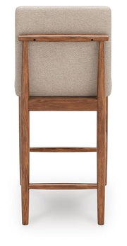 Isanti - Upholstered Barstool (Set of 2) - Light Brown - R&R Furniture Gallery (Fountain Valley, CA)