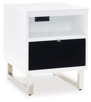 Gardoni - Chair Side End Table - White / Black - R&R Furniture Gallery (Fountain Valley, CA)