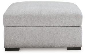 Gabyleigh - Ottoman With Storage - Nickel - R&R Furniture Gallery (Fountain Valley, CA)