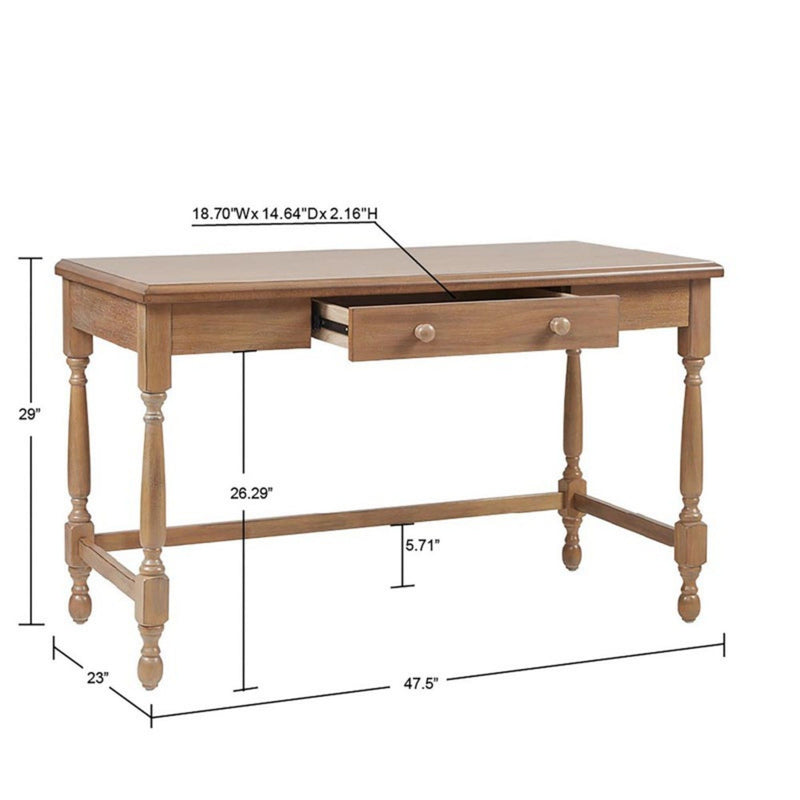 Tabitha - Desk With Drawer And Turned Legs - Natural - R&R Furniture Gallery (Fountain Valley, CA)