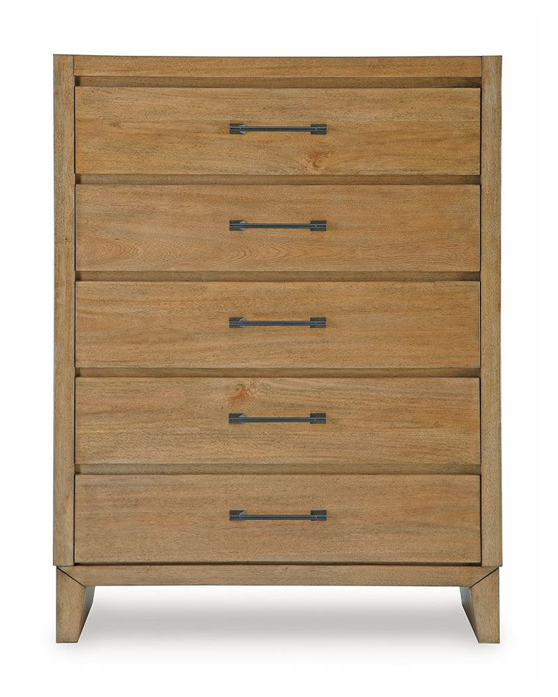 Sherbana - Five Drawer Chest - Light Brown - R&R Furniture Gallery (Fountain Valley, CA)
