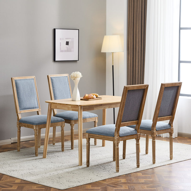 French Country Style Dining Chair With Upholstered Seating And Fluted Legs - R&R Furniture Gallery (Fountain Valley, CA)