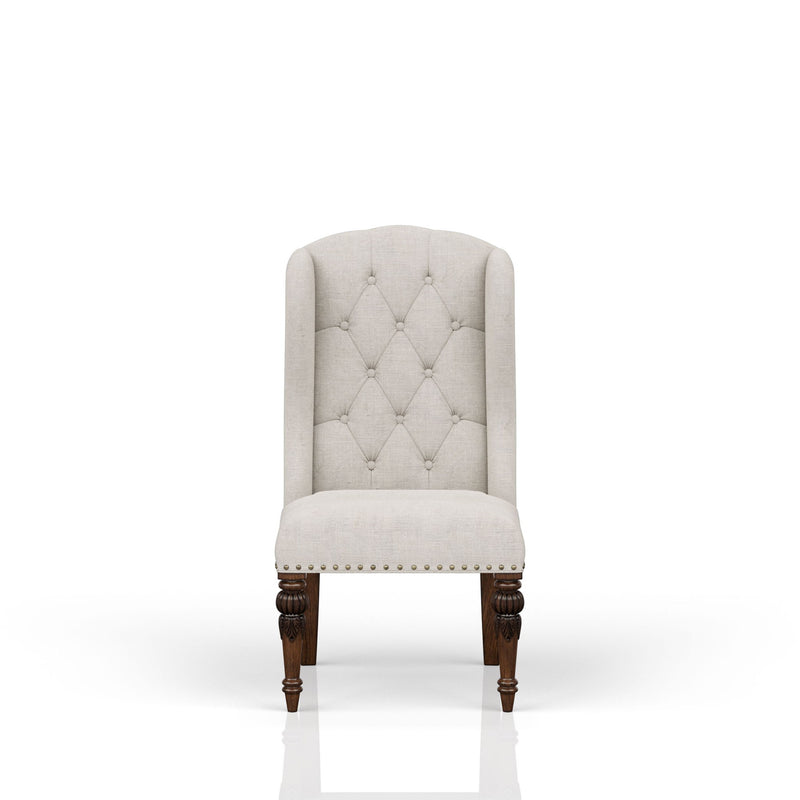 Upholstered Wing Host Chair - Light Gray - R&R Furniture Gallery (Fountain Valley, CA)