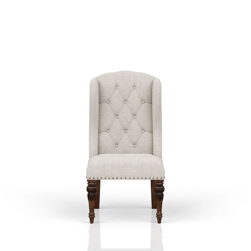 Upholstered Wing Host Chair - Light Gray - R&R Furniture Gallery (Fountain Valley, CA)