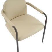 Modern Dining Chair (Set of 2) With Iron Frame - Espresso / Khaki - R&R Furniture Gallery (Fountain Valley, CA)