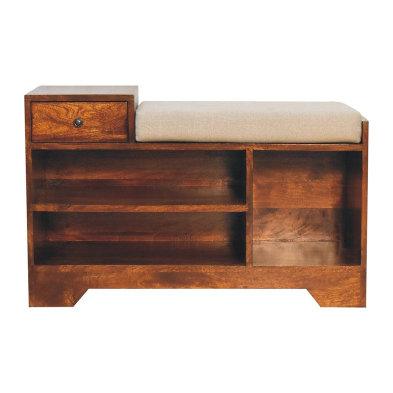 Retreat - Shoe Bench, 1 Drawer - Chestnut - R&R Furniture Gallery (Fountain Valley, CA)