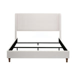 Hayden king size ivory upholstered wingback bed with tall 54-inch headboard by House & Home Furniture