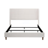 Hayden king size ivory upholstered wingback bed with tall 54-inch headboard by House & Home Furniture
