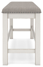 Robbinsdale - Dbl Counter Height Upholstered Dining Bench - Antique White - R&R Furniture Gallery (Fountain Valley, CA)