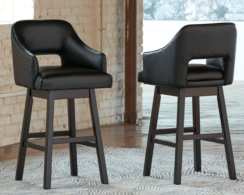 Tallenger - Upholstered Swivel Barstool (Set of 2) - R&R Furniture Gallery (Fountain Valley, CA)