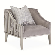 Roxbury Park - Velvet Accent Chair - Gray Pearl / Stainless Steel - R&R Furniture Gallery (Fountain Valley, CA)