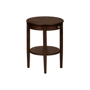 8th Street espresso 2-tier transitional accent side table with a sleek design and two spacious levels.