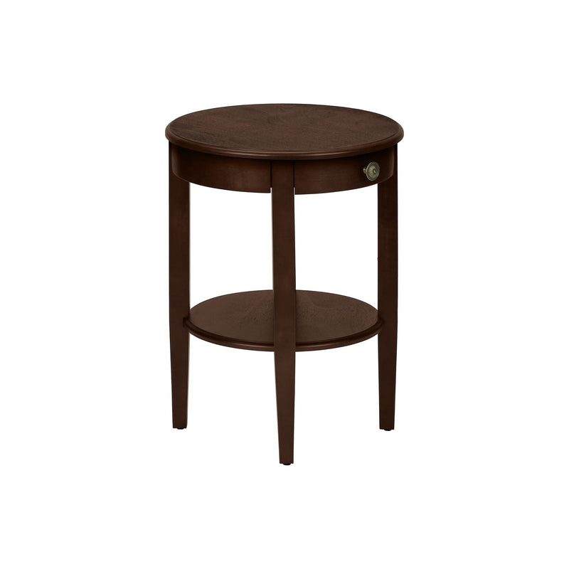 8th Street espresso 2-tier transitional accent side table with a sleek design and two spacious levels.