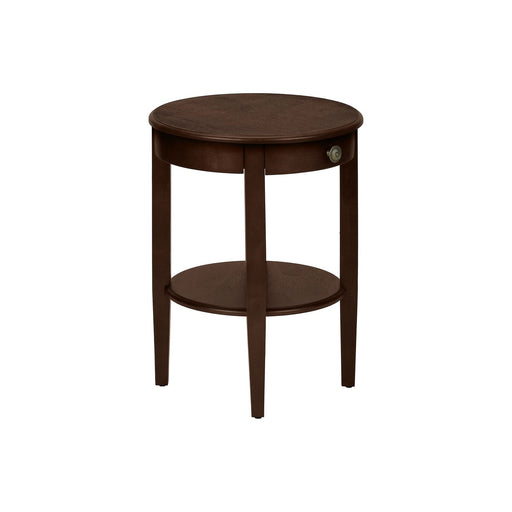 8th Street espresso 2-tier transitional accent side table with a sleek design and two spacious levels.