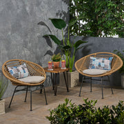 Cordella - Outdoor Woven Wicker Chairs With Cushions, (Set of 2) - R&R Furniture Gallery (Fountain Valley, CA)
