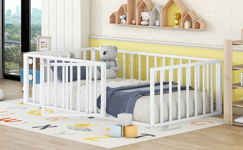 Metal Floor Bed Frame With Fence And Door - R&R Furniture Gallery (Fountain Valley, CA)