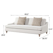 Sofa Single Reverable Cushion With 2 Pillows - Off White - R&R Furniture Gallery (Fountain Valley, CA)
