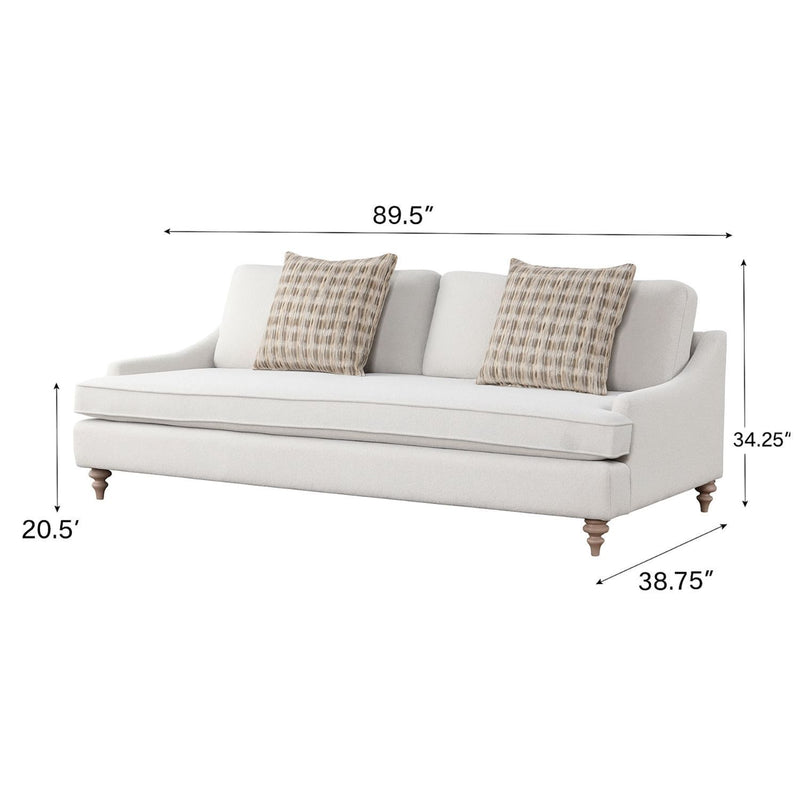 Sofa Single Reverable Cushion With 2 Pillows - Off White - R&R Furniture Gallery (Fountain Valley, CA)