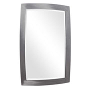 Uttermost Haskill wall mirror with brushed nickel finish, round shape, and modern design, hanging on a wall.