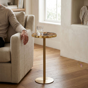 Champaign - Round Accent Table - Gold