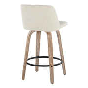Toriano - Contemporary Fixed Height Counter Stool Swivel & Round Footrest (Set of 2) - R&R Furniture Gallery (Fountain Valley, CA)