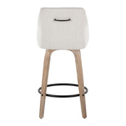 Lumi Source Hannah set of 2 transitional fixed height counter stools with swivel, round footrest, and modern design.