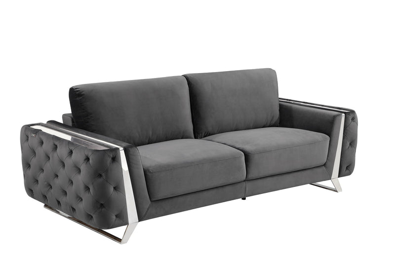 1051 - Contemporary Velvet Sofa - R&R Furniture Gallery (Fountain Valley, CA)