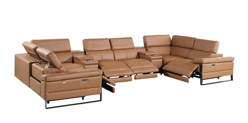 1246 - 8-Piece U-Shaped Modular Power Reclining Sectional With 4 Power Recliners And Power Headrest