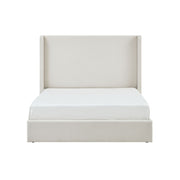 Carmen - King Size Upholstered Wingback Bed - Ivory - R&R Furniture Gallery (Fountain Valley, CA)