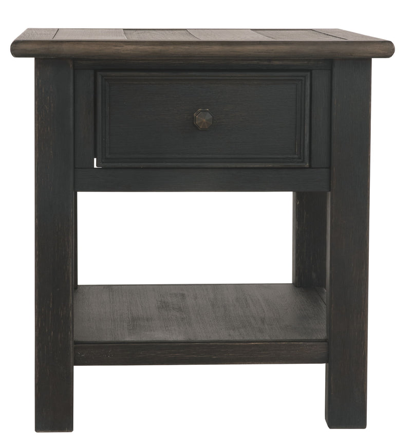 Tyler Creek - Rectangular End Table - Grayish Brown / Black - R&R Furniture Gallery (Fountain Valley, CA)