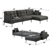 Duzzy - Sectional Sofa - Dark Gray Fabric - R&R Furniture Gallery (Fountain Valley, CA)