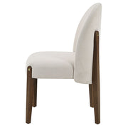 Gamarya - Side Chair (Set of 2) - White Fabric & Oak - R&R Furniture Gallery (Fountain Valley, CA)