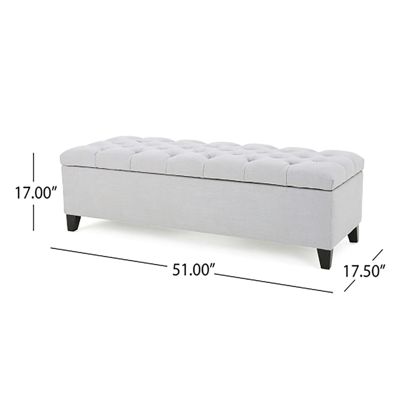 Glouster - Storage Ottoman - Light Gray - R&R Furniture Gallery (Fountain Valley, CA)