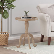 Noble House French Country accent table with natural wood top and white spider-leg design, stylish and rustic home decor piece.