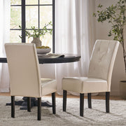 Carter - 5 Tuft Dining Chair With Button Tufted Backrest And Espresso Legs - Ivory - R&R Furniture Gallery (Fountain Valley, CA)