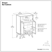 Draper - Mid Century Bar Cabinet - R&R Furniture Gallery (Fountain Valley, CA)