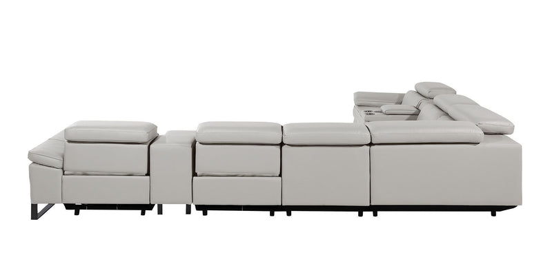 1246 - 8-Piece L-Shaped Modular Power Reclining Sectional With 4 Power Recliners And Power Headrests