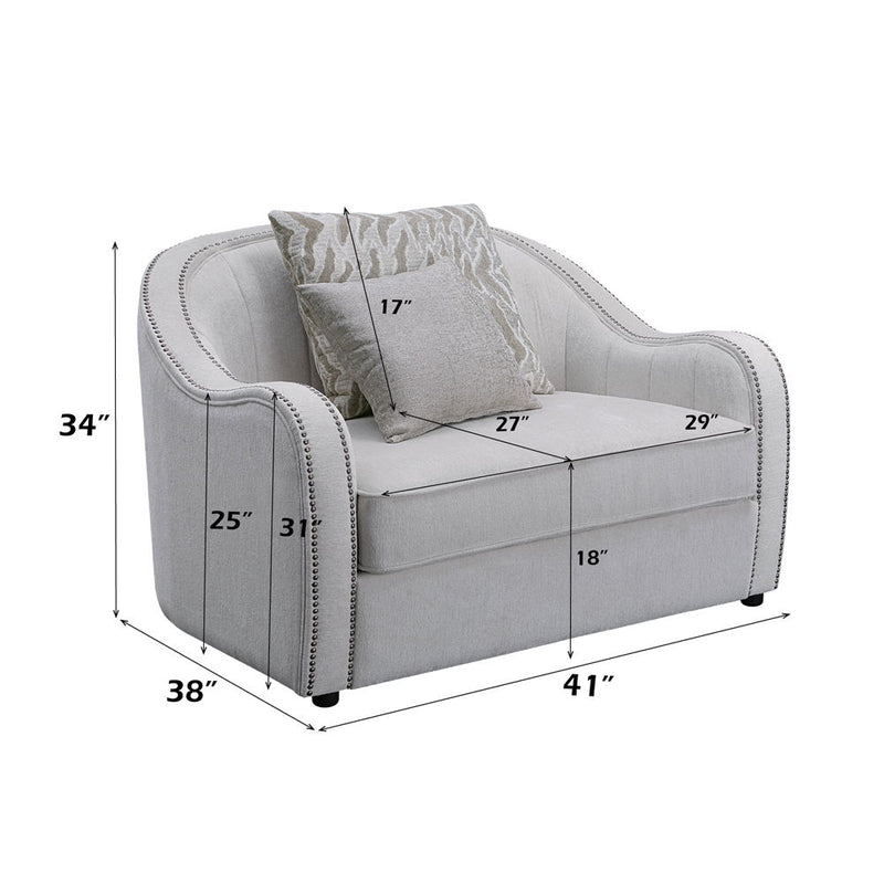 Mahler - Chair With 2 Pillows - Beige Linen