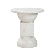 Chip - Marble Print Indoor / Outdoor Side Table - White - R&R Furniture Gallery (Fountain Valley, CA)