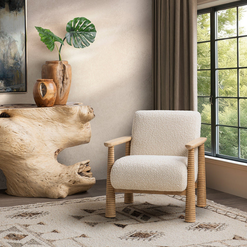 Caprice - Accent Chair - Light Beige / Natural - R&R Furniture Gallery (Fountain Valley, CA)