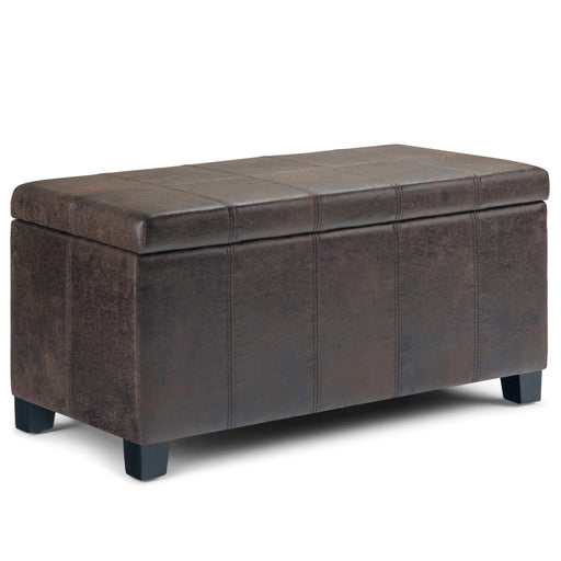 Dover - Storage Ottoman Bench - Distressed Brown - R&R Furniture Gallery (Fountain Valley, CA)