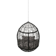 Noble House teardrop hanging chair with 8ft chain, comfortable outdoor hammock seat with plush cushion and sturdy frame.