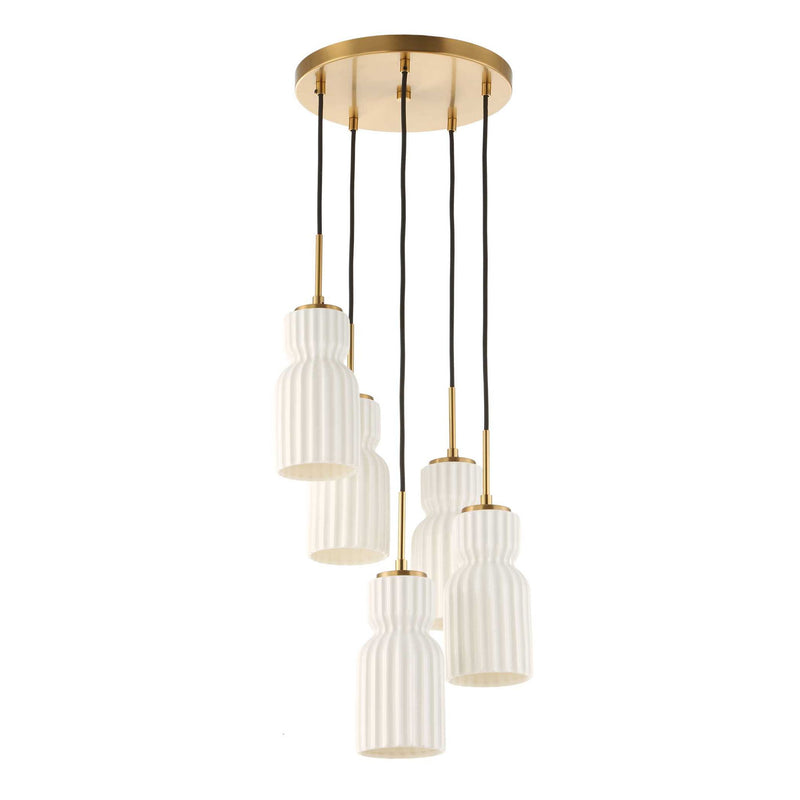 Vanier - 5 Light Cluster Pendant - Gold