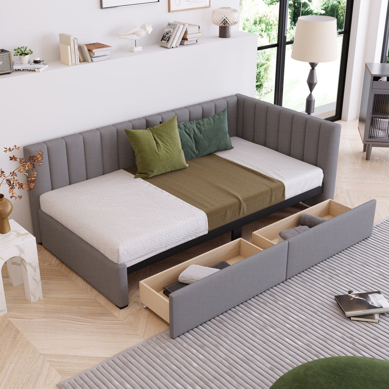 Upholstered Daybed, Sofa Bed Frame, No Box Spring Needed - R&R Furniture Gallery (Fountain Valley, CA)