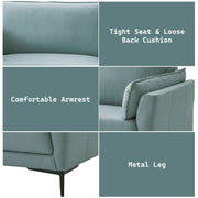 Mesut - Loveseat - Sage Green Top Grain Leather & Black - R&R Furniture Gallery (Fountain Valley, CA)