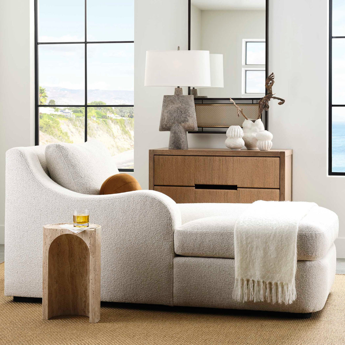 Basilica - Accent Table - Brown / White
