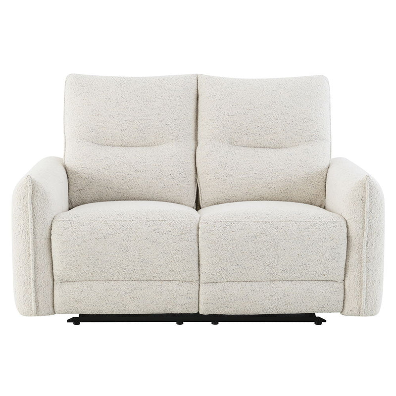 Lalisa - Power Motion Loveseat With USB Port - Cream Chenille - R&R Furniture Gallery (Fountain Valley, CA)