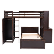 DreamHaus loft bed with stand-alone bed, shelves, desk, and wardrobe, showcasing a multi-functional bedroom furniture setup
