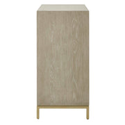 Uttermost Alessia 2-door accent cabinet in light brown wood with sleek design and modern hardware, ideal for stylish storage.